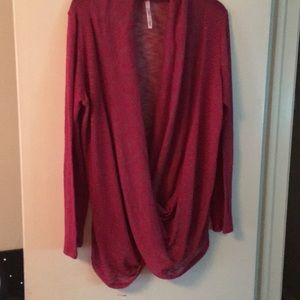 Wrap front light weight sweater